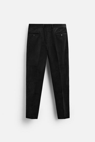 SLIM FIT CORDUROY TROUSERS - Anthracite grey by Zara
