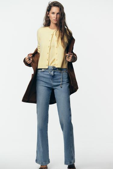 BASIC-JACKE AUS 100 % WOLLE - Hellgelb von Zara