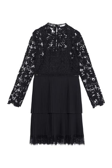 CONTRASTING PLEATED DRESS
