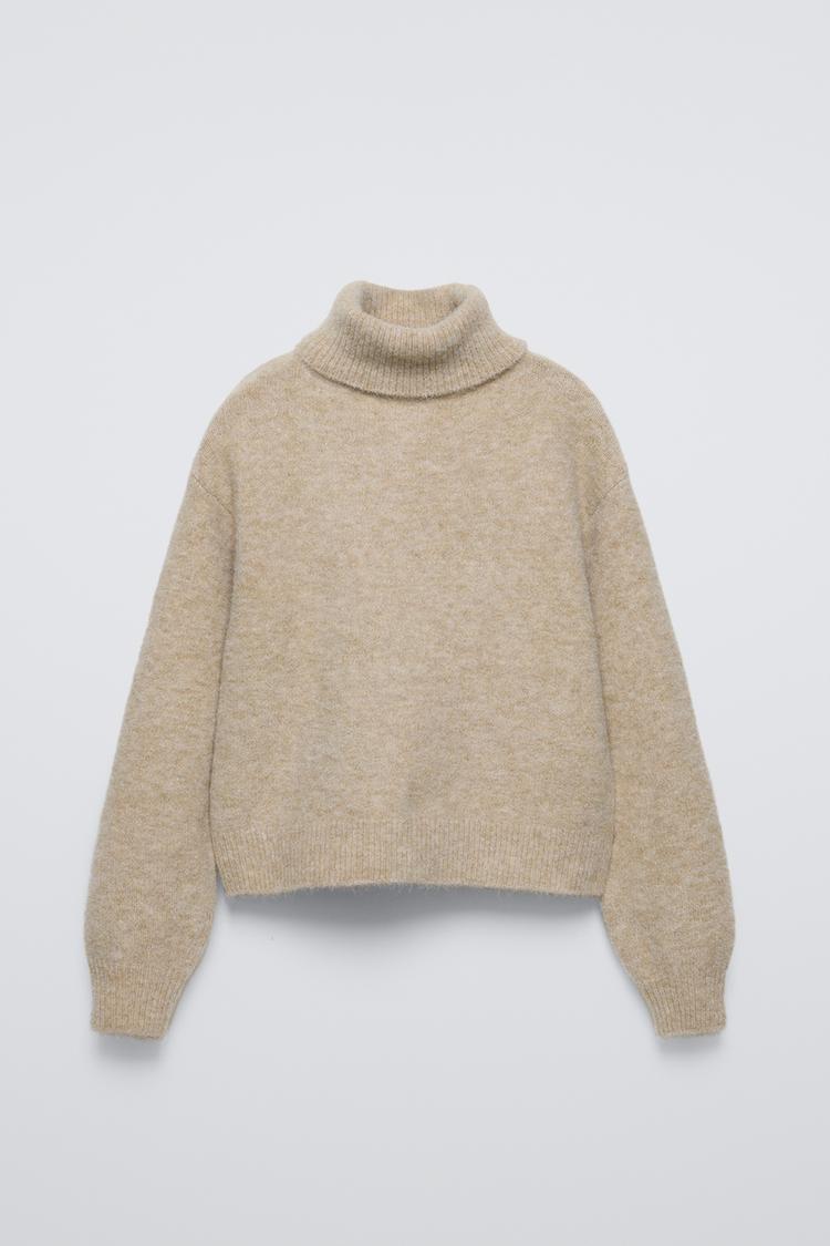 Turtleneck Sweater Zara Wool Jumper ZARA Women's Striped