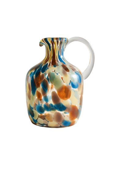 Zara COLORED GLASS PITCHER - Sand / Blue