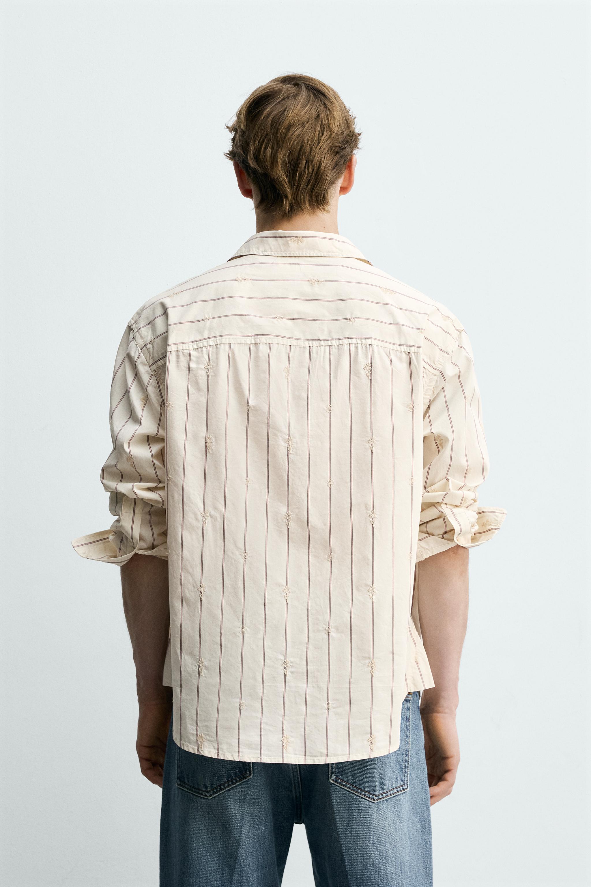 CHEMISE À RAYURES BRODERIE FLORALE