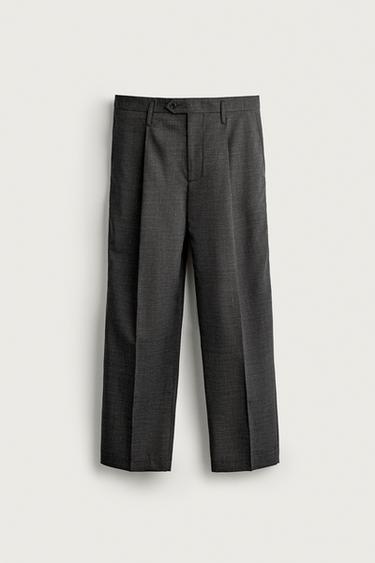 100% WOOL MANTECO® PLEATED PANTS — Anthracite grey 1