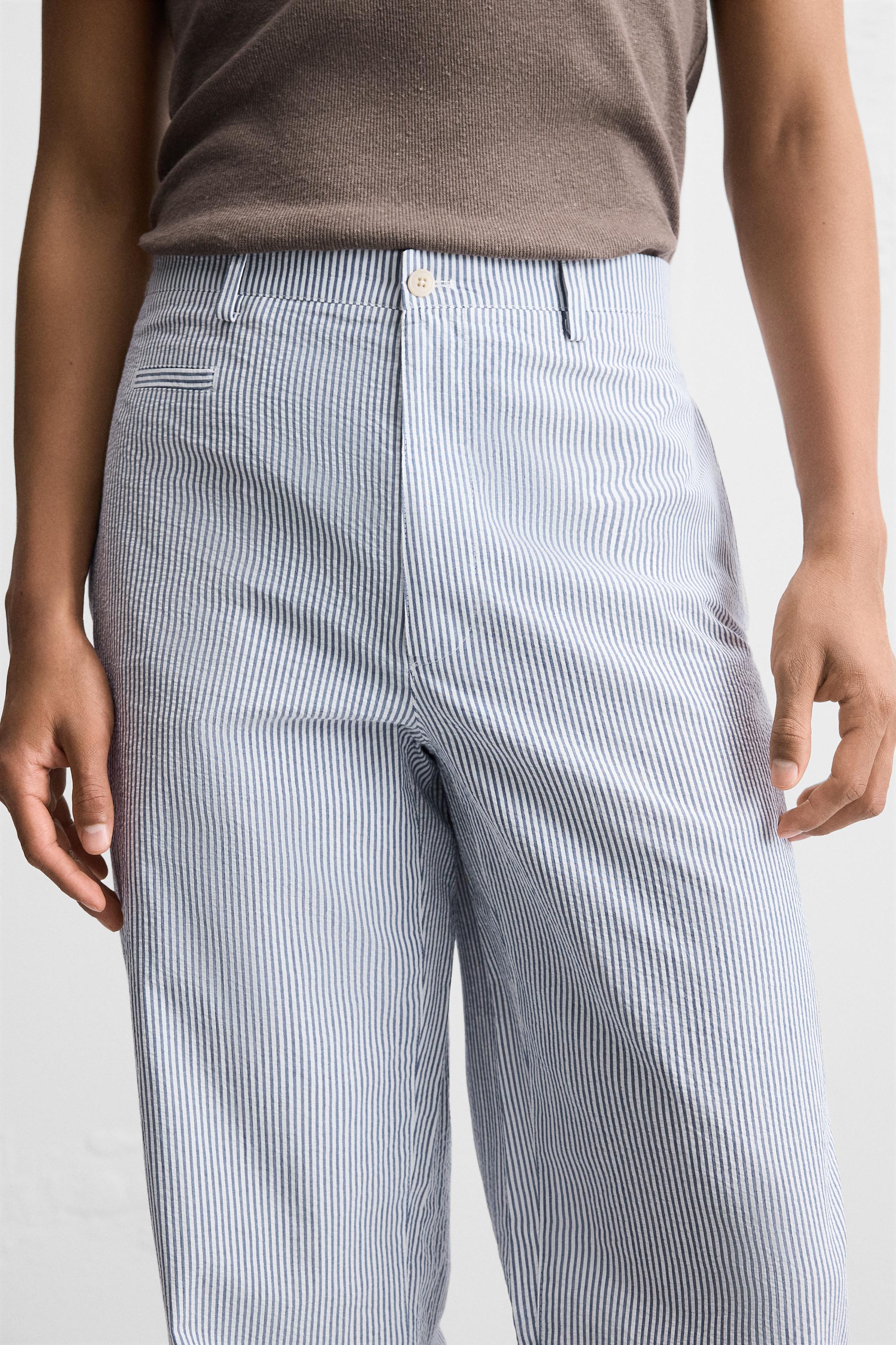 ★ドイツ発*ZARA*新作*Origins ストライプシアサッカーパンツ★ シアサッカーパンツ - ストライプ | ZARA Japan / 日本