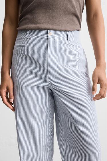 SEERSUCKER TROUSERS - striped by Zara - Image 4