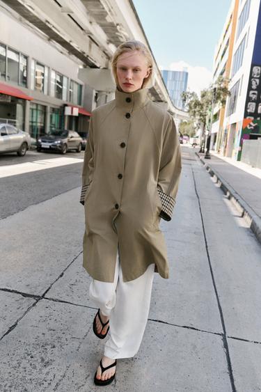 TRENCH OVERSIZE KOADROZKO ESKUMUTURRA - kafe-kolorea, Zara-rena