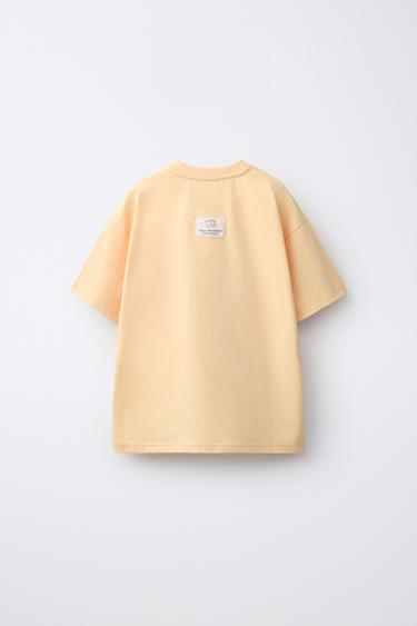 SLOGAN PRINT T-SHIRT - Light orange by Zara - Image 1