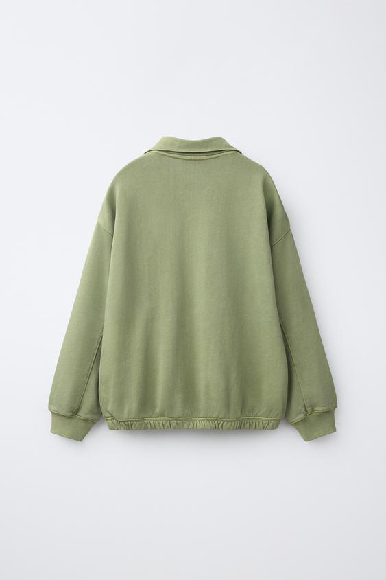 ENSEMBLE SWEAT POLO ET PANTALON DE JOGGING GARMENT DYE - Vert de Zara - Image 2
