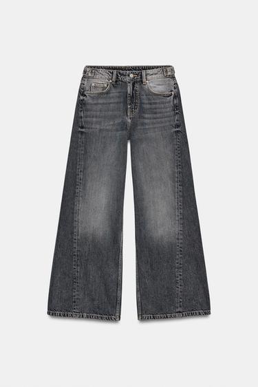 JEANS Z1975 ワイドレッグ ミッドライズ ステッチグレー0ZaraのJEANS Z1975 ワイドレッグ ミッドライズ ステッチ - グレー - 画像 0