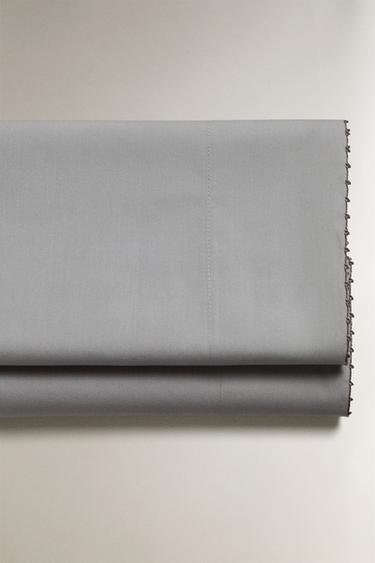 EMBROIDERED TRIM FLAT SHEET - Greenish by Zara