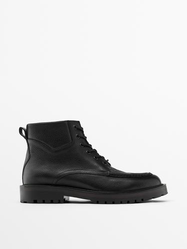 Zara Tumbled moc toe boots - Black