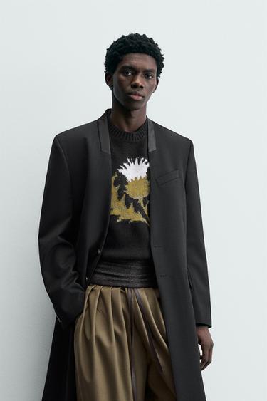 STRIPED JACQUARD FROCK COAT - LIMITED EDITION - Black by Zara