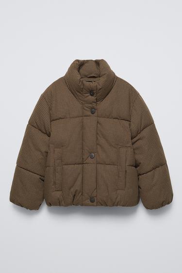 CAZADORA ACOLCHADA CUADRO VICHY - Marrón de Zara