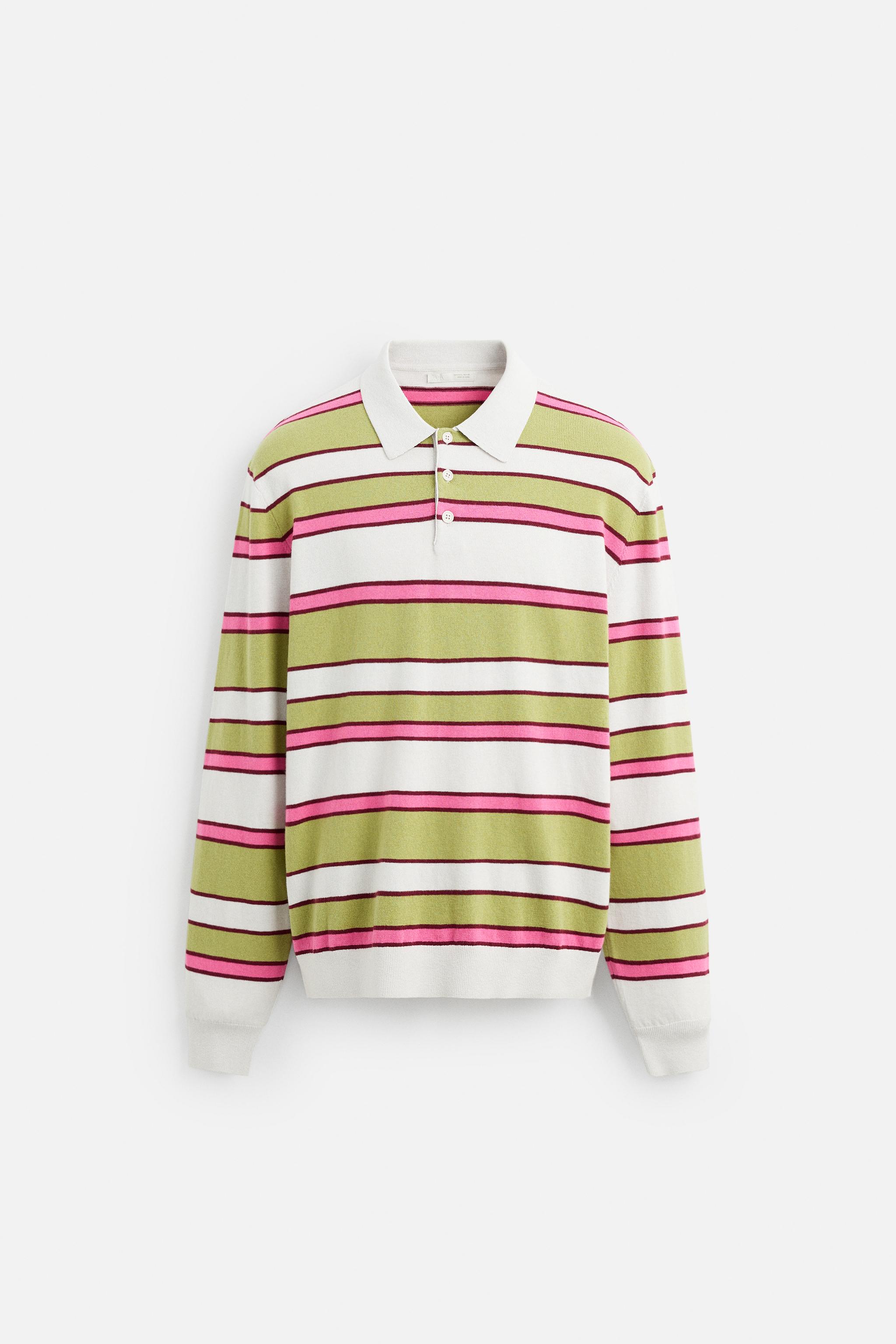 STRIPED KNIT POLO SHIRT - Multicolored | ZARA United States