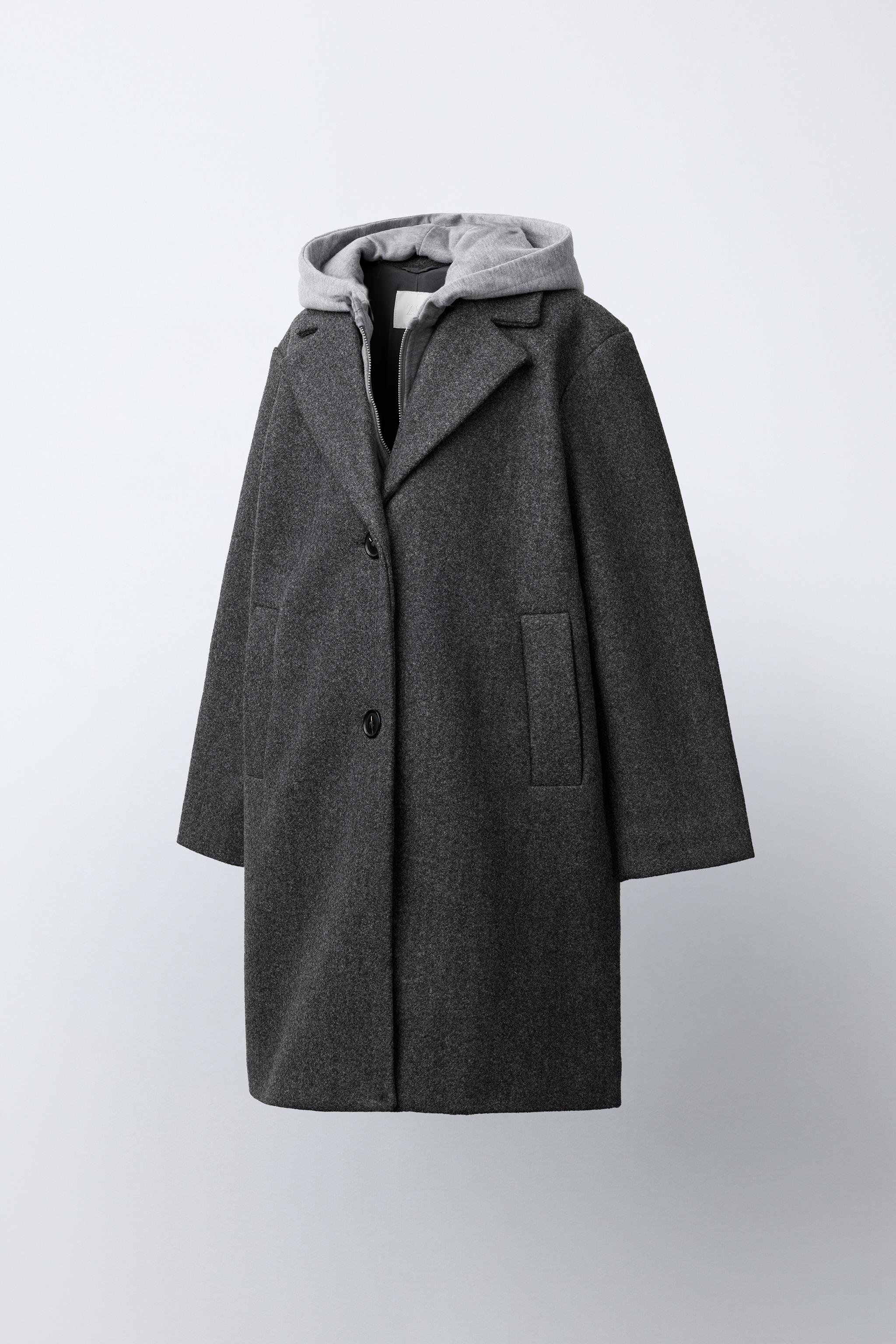 ZARA アウター LONG COAT WITH REMOVABLE HOODIE - Gray | ZARA United States