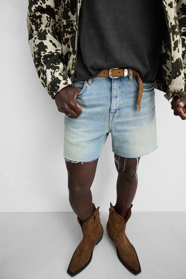 MINI SHORT EN DENIM - Bleu encre de Zara - Image 4