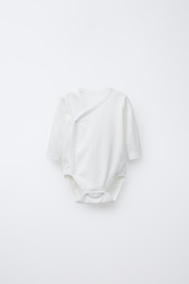 حزمة ثلاثة بوديهات أكمام طويلة بياقة متقاطعة - أبيض مكسور by Zara