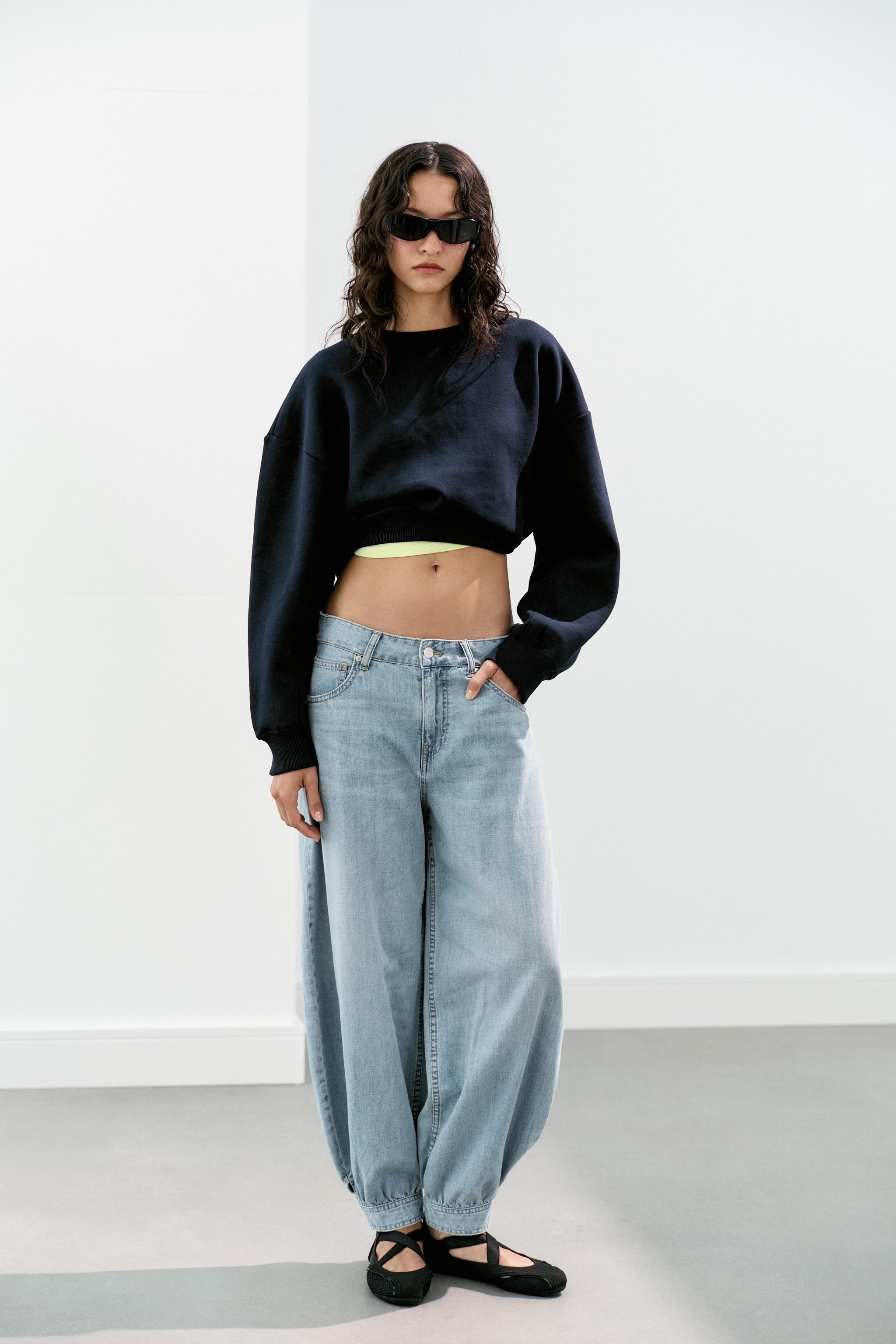 BASIC PLUSH SWEATSHIRT — Navy blue