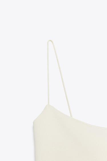 ROBE MI-LONGUE STRETCH - Blanc cassé de Zara - Image 5