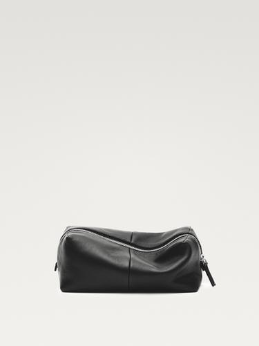 Zara Nappa leather toiletry bag with zip - Black