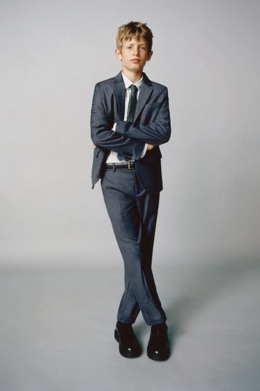 TEXTURED SUIT BLAZER - Navy blue by Zara