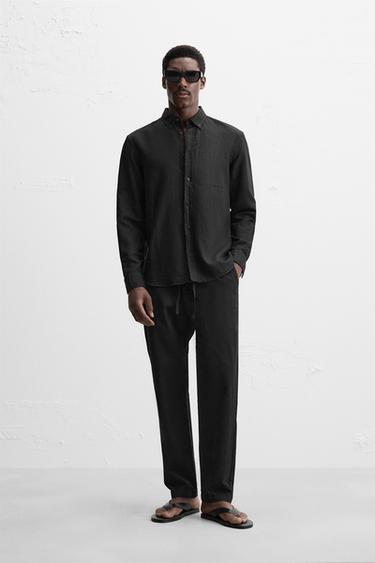 REGULAR FIT JOGGER WAIST TROUSERS - Black by Zara - Image 0