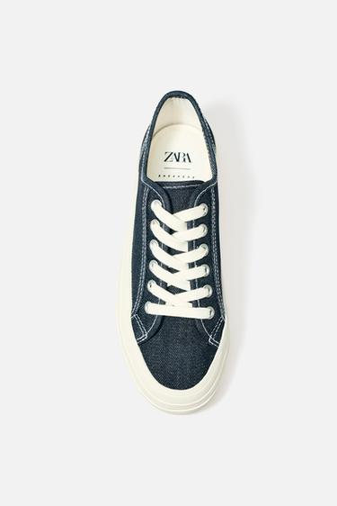 CHAUSSURES EN TISSU DENIM - Bleu jean de Zara