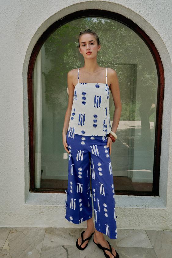 PRINTED BUTTON TOP from Zara - $49.90