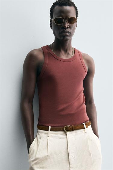 DÉBARDEUR CANNELÉ - Rouge de Zara - Image 5