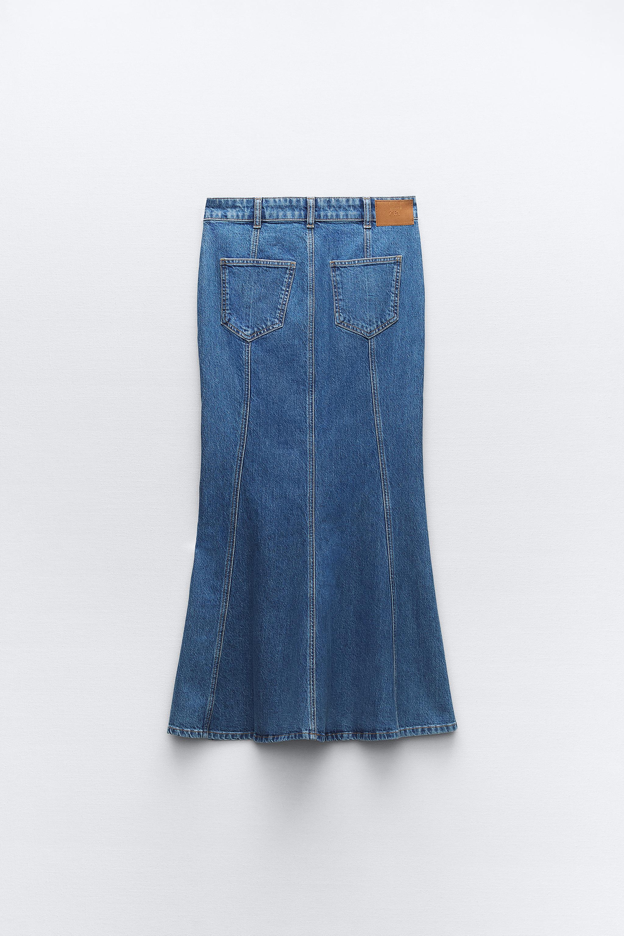 MID WAIST Z1975 DENIM MIDI SKIRT - Mid-blue