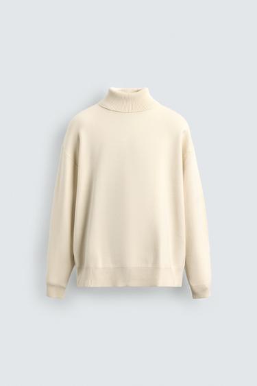 SOFT HIGH NECK SWEATER - Oyster-white by Zara