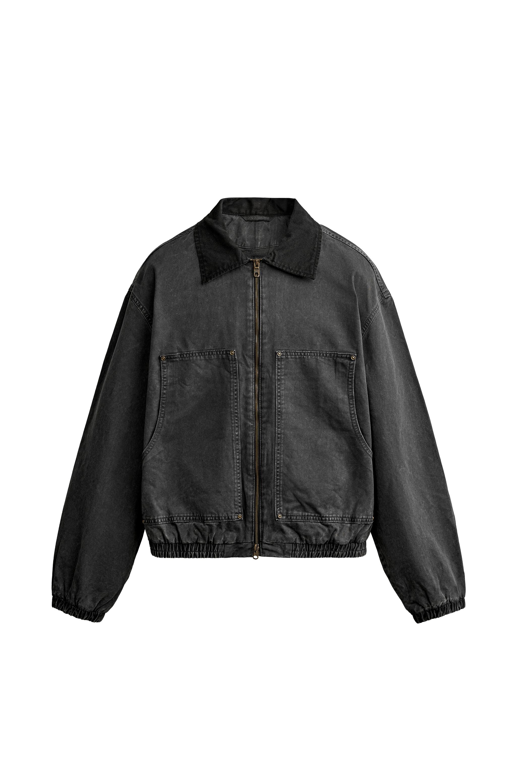 CAZADORA CROPPED FIT CUELLO CONTRASTE