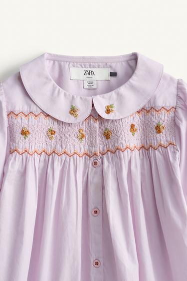 LIMITED EDITION EMBROIDERED DRESS - Light mauve by Zara - Image 6