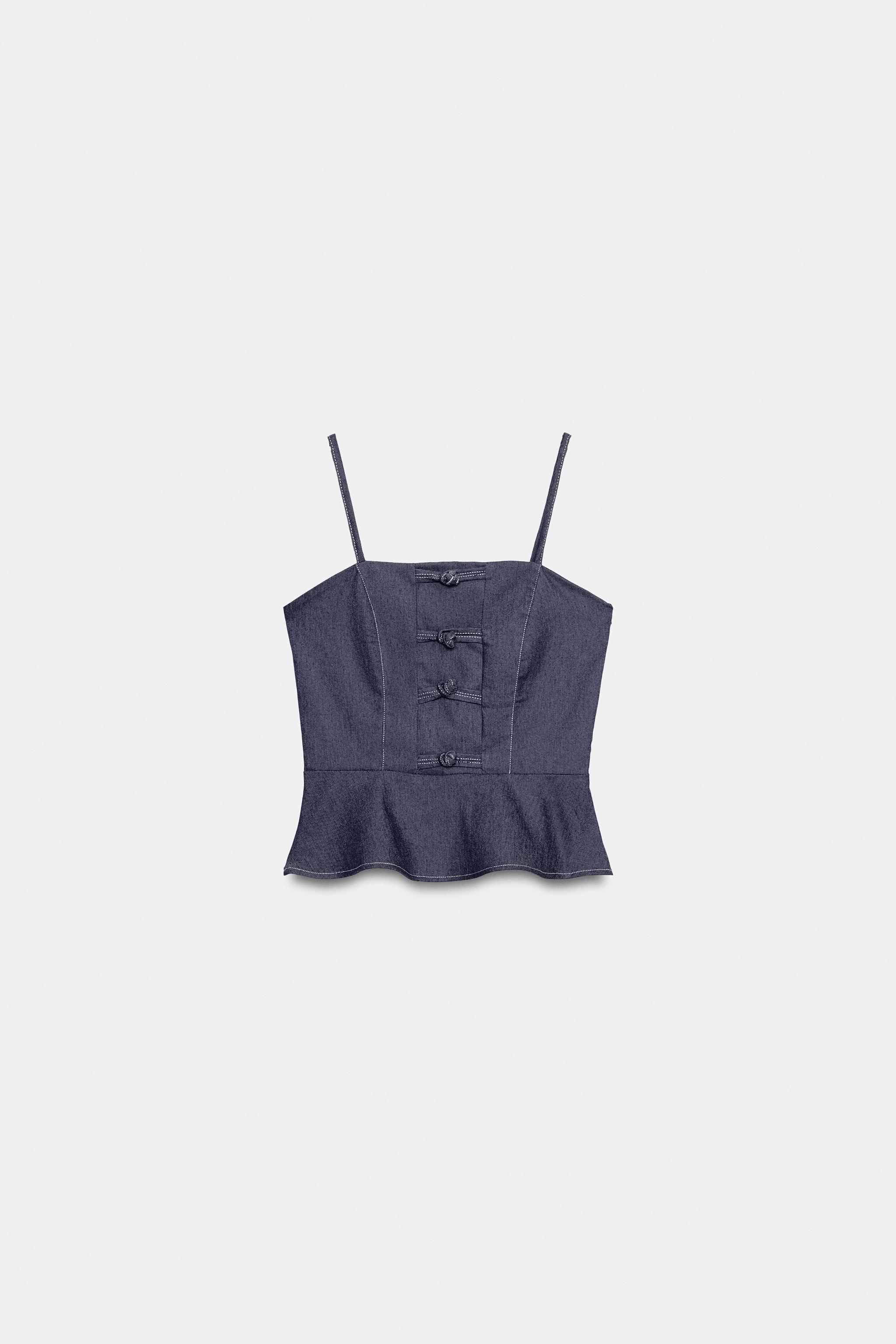 SÜSLÜ DÜĞMELİ PEPLUM TOP - Görsel 7