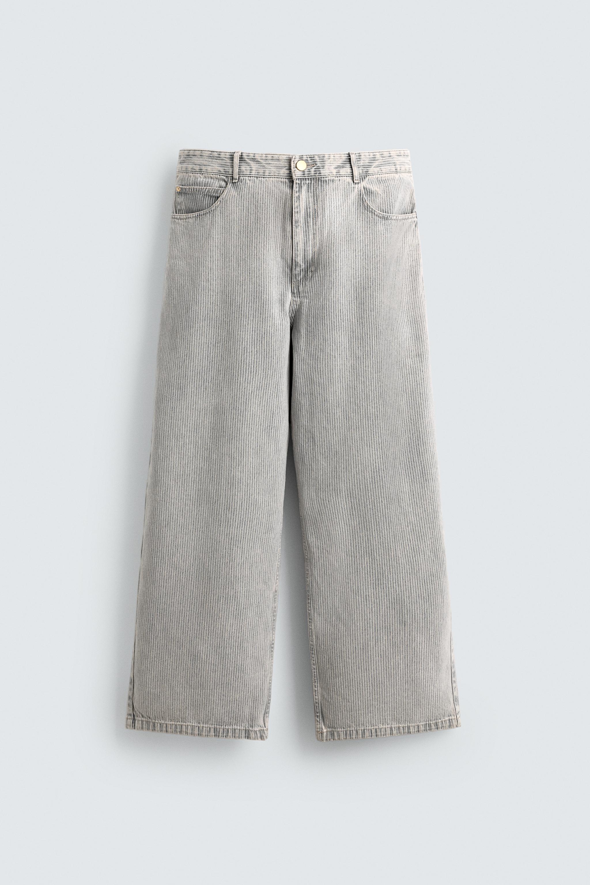 RELAXED STRAIGHT FIT STRIPED PANTS