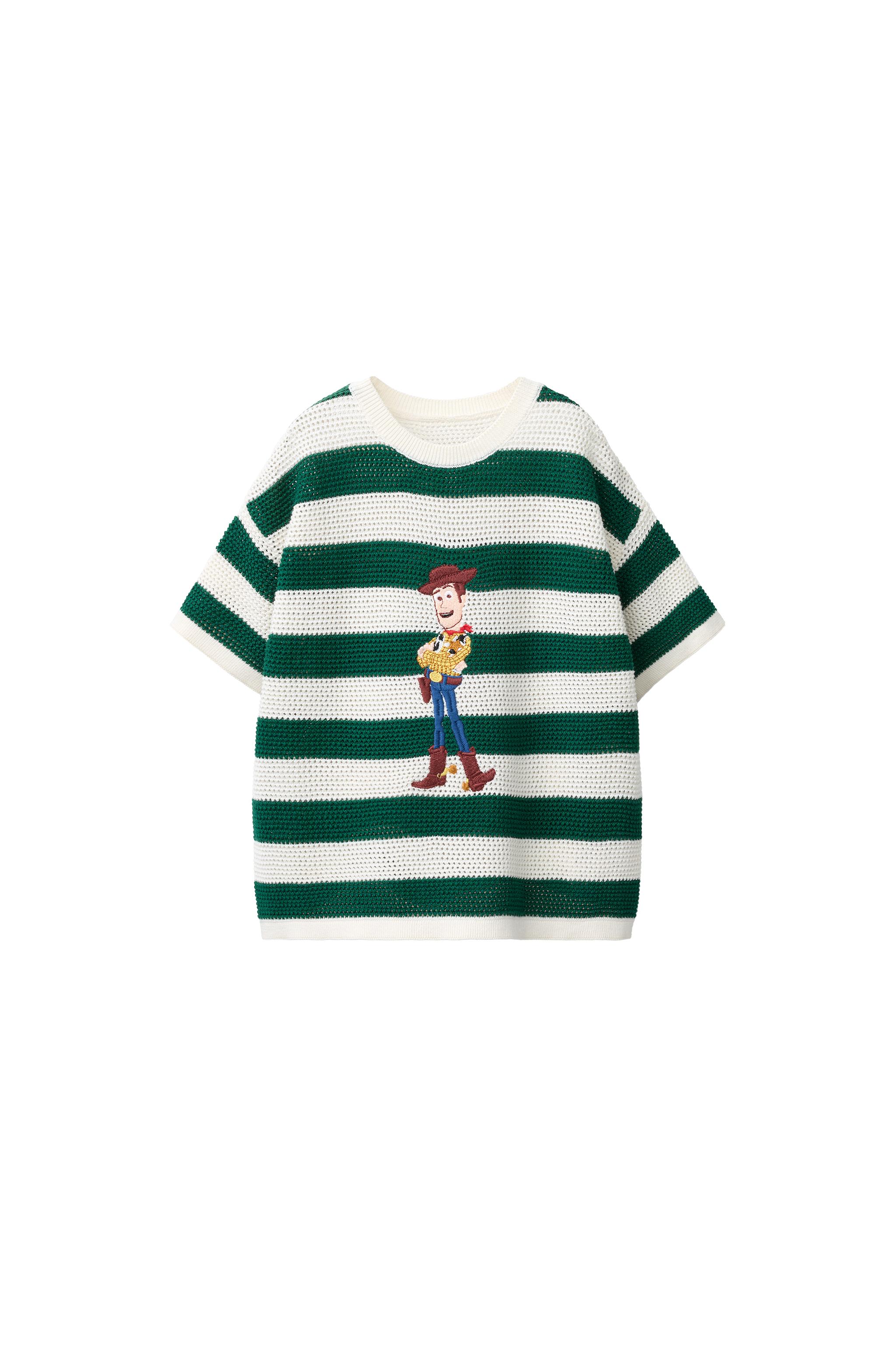 TOY STORY ボーダーニットTシャツ - エクリュ / グリーン | ZARA Japan