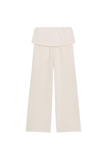 PANTALON HEAVY COTTON CEINTURE LARGE - Écru de Zara