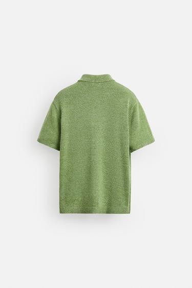 CHEMISE EN MAILLE À TEXTURE BOUCLÉ - Vert de Zara - Image 7