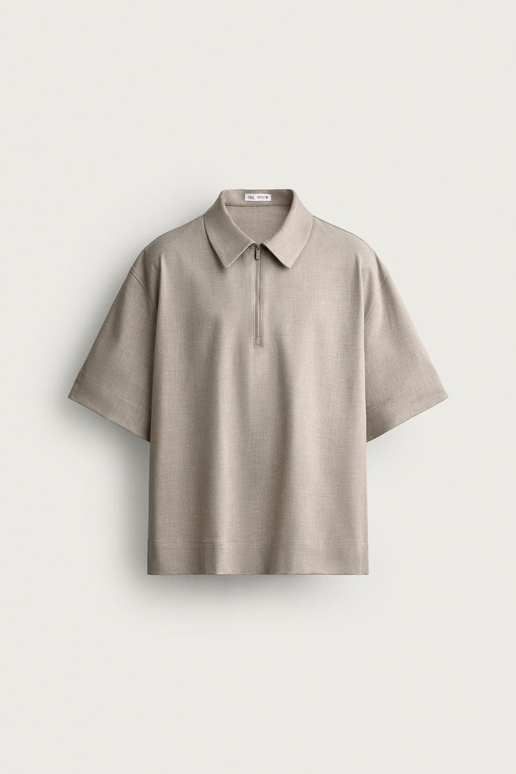 TECHNICAL ZIP-UP POLO SHIRT