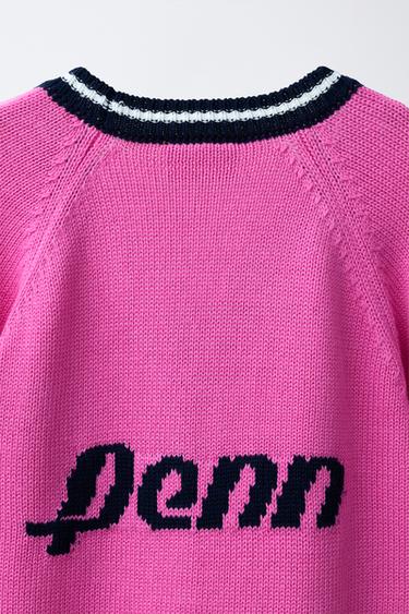 CONTRAST TRIM CARDIGAN PENN © - Neon pink by Zara - Image 3