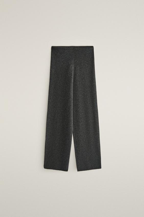 CASHMERE TROUSERS - Dark grey by Zara - Image 0