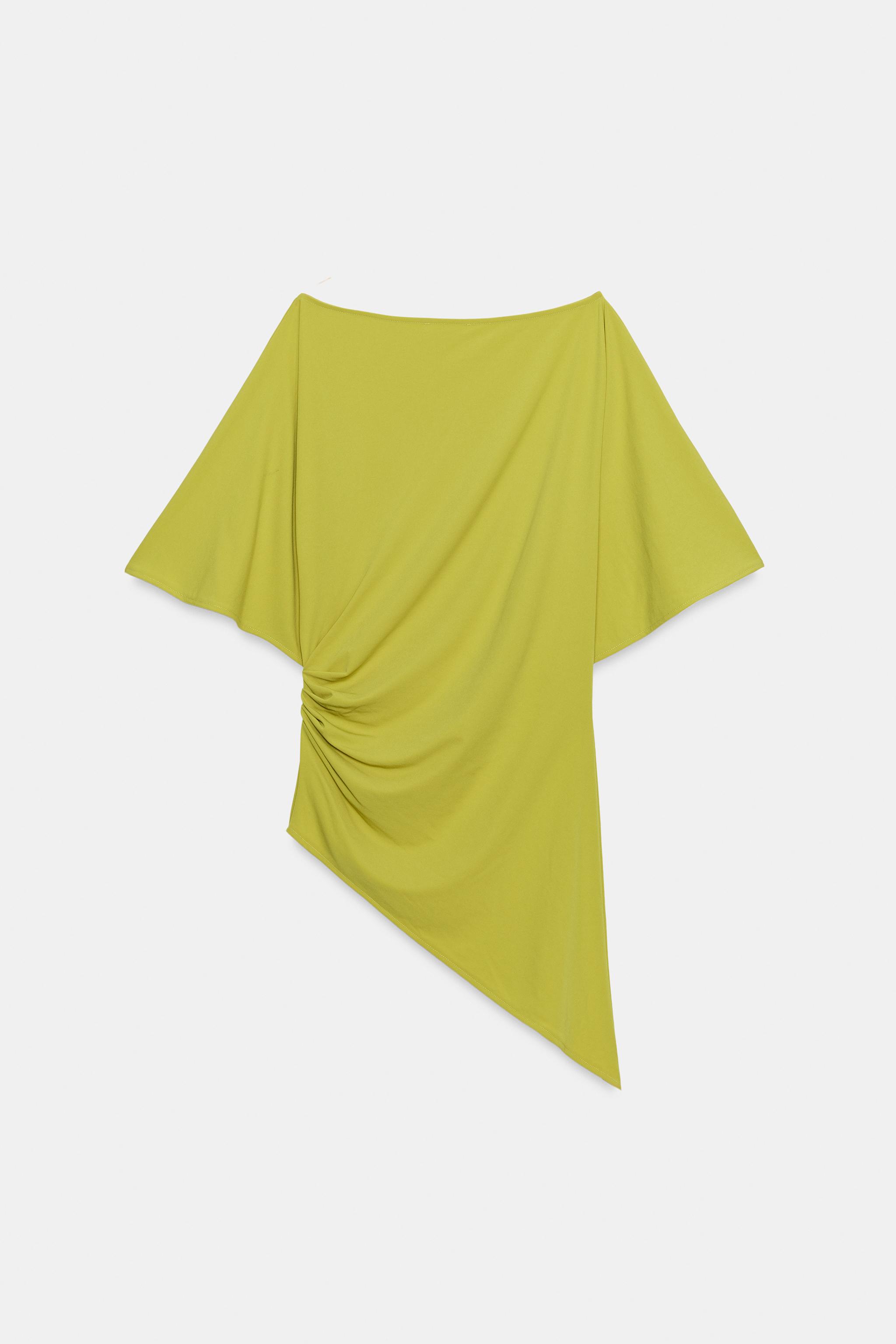 アシンメトリー ドレープトップス - オフホワイト | ZARA Japan / 日本