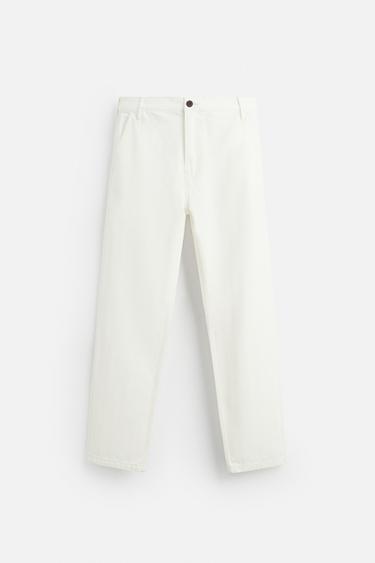 HERRINGBONE JEANS - STRAIGHT LEG - råhvid fra Zara
