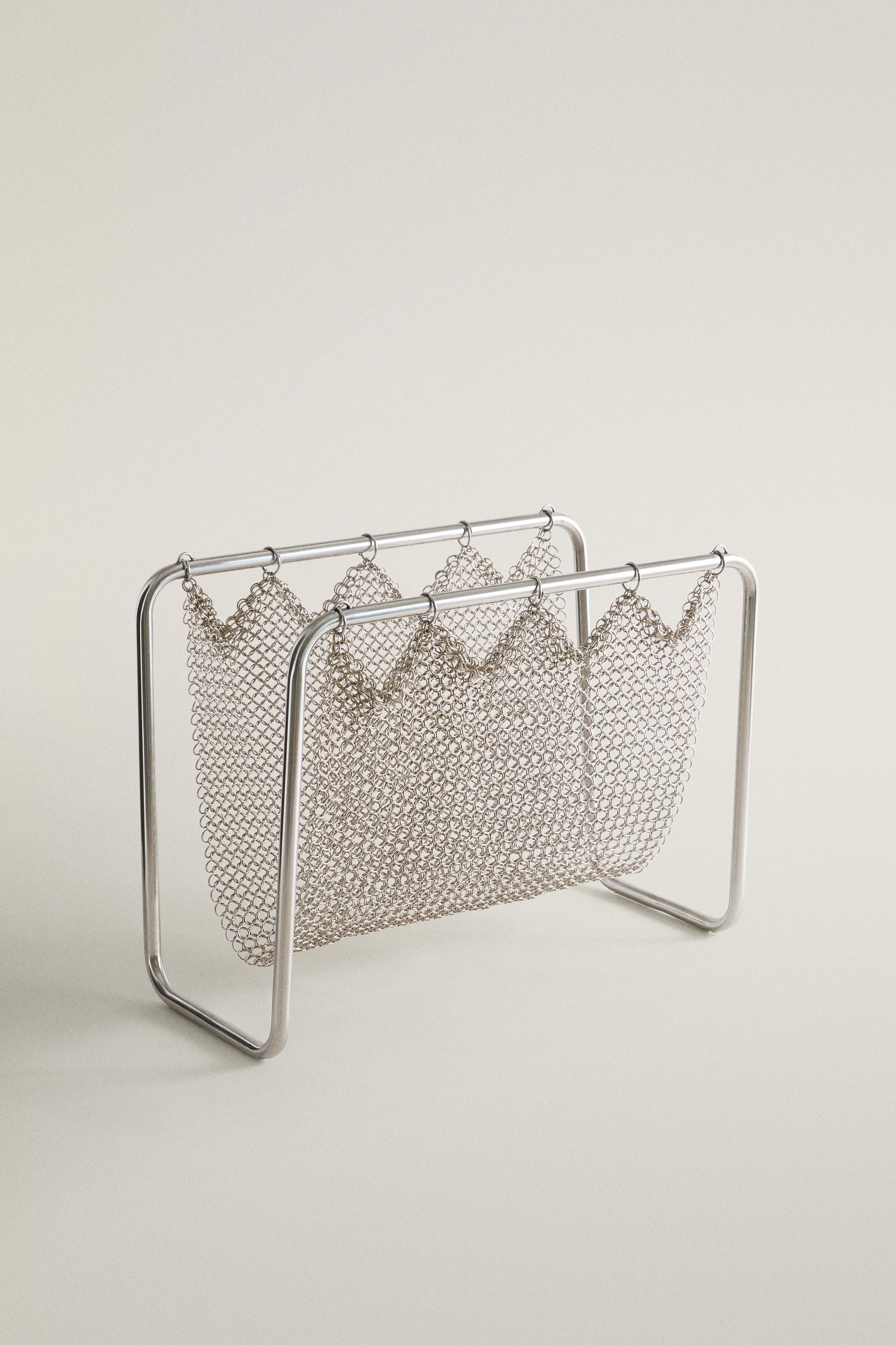 METAL MESH MAGAZINE RACK - Silver | ZARA United States
