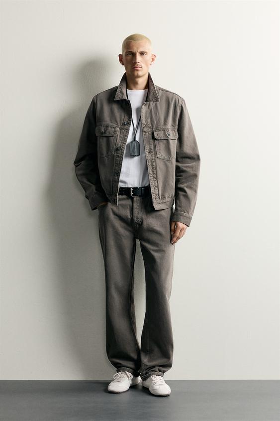 JEANS STRAIGHT FIT - Verde gris de Zara - Imagen 0