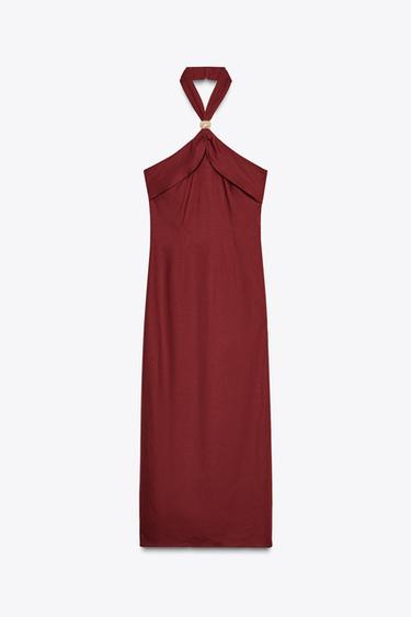 ROBE MIDI HALTER EN LIN - Vin de Zara - Image 7