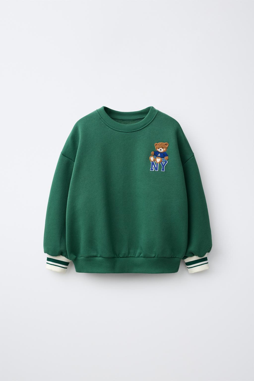 EMBROIDERED BEAR SWEATSHIRT
