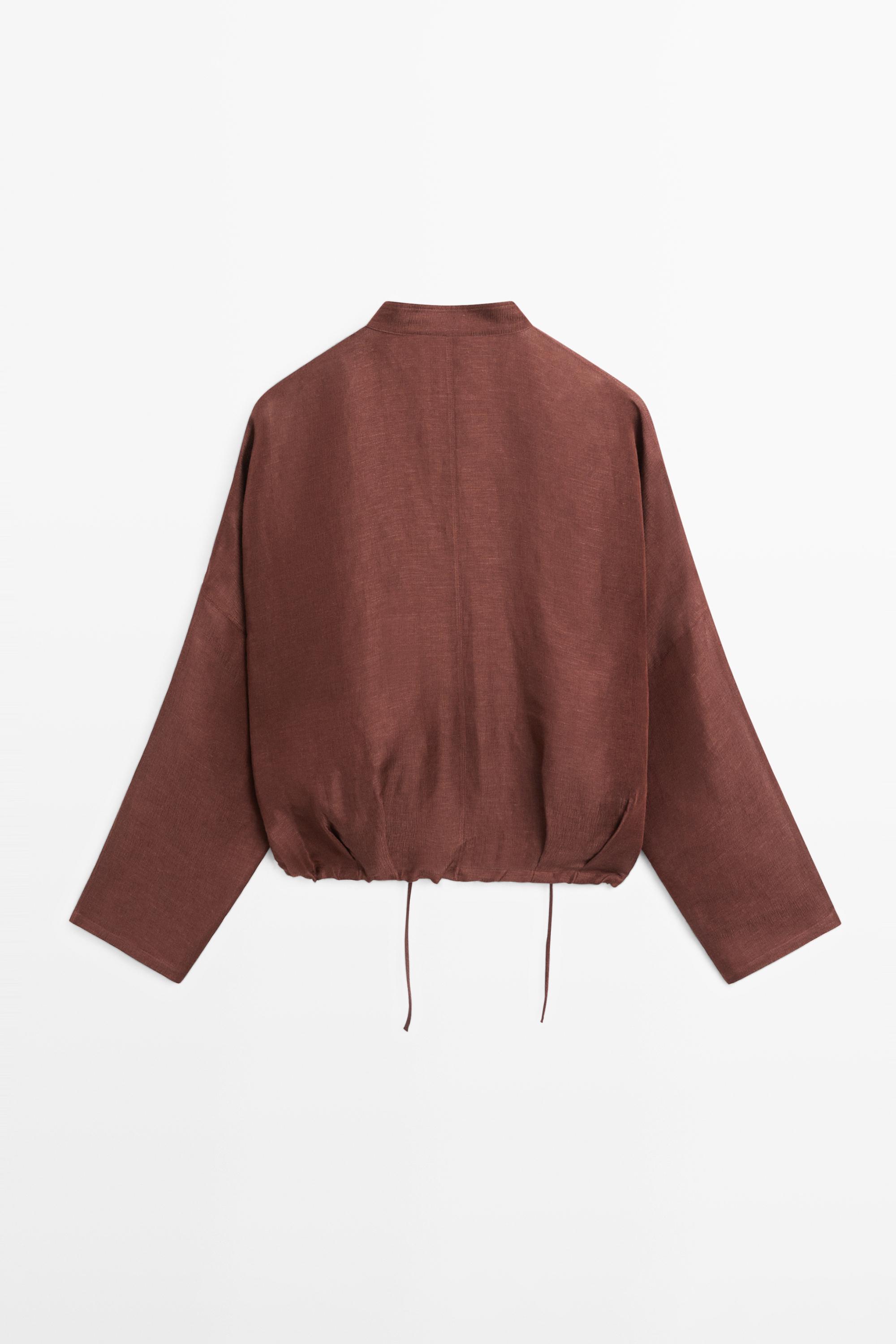 Veste bomber en mélange de lin