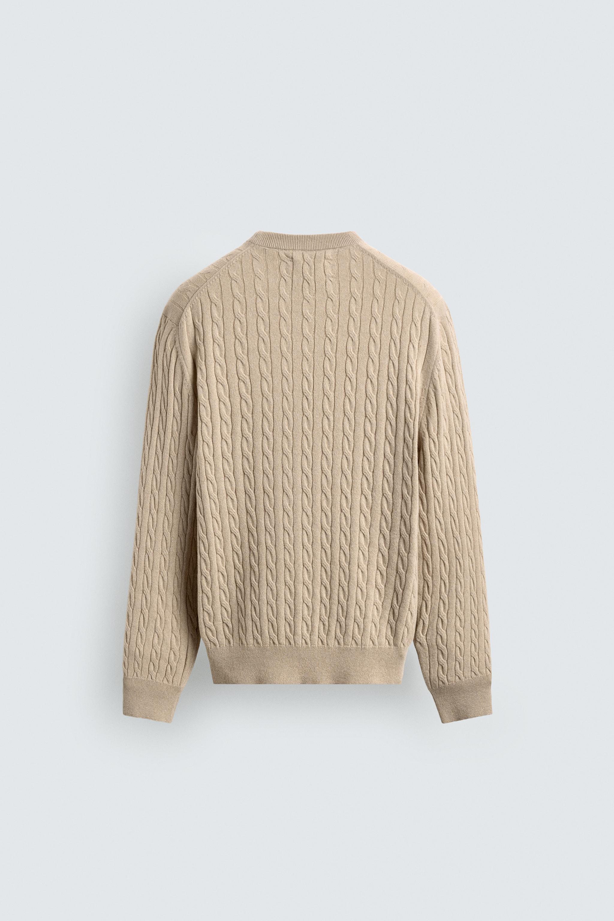 CABLE KNIT COTTON BLEND JUMPER
