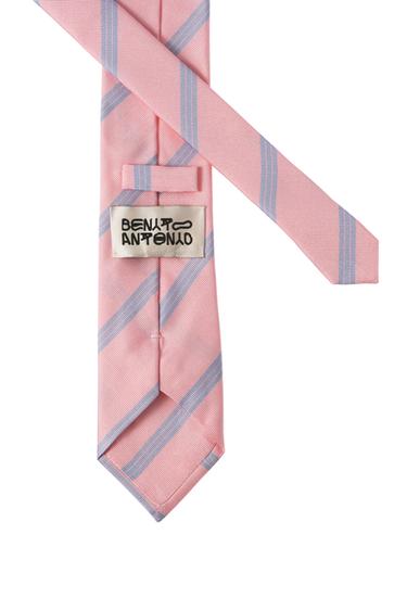 100% SILK STRIPED TIE - Pink by Zara - Image 2